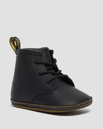 Black Kids' Dr Martens Newborn 1460 Auburn Leather Booties Casual Boots | CA 662QMA